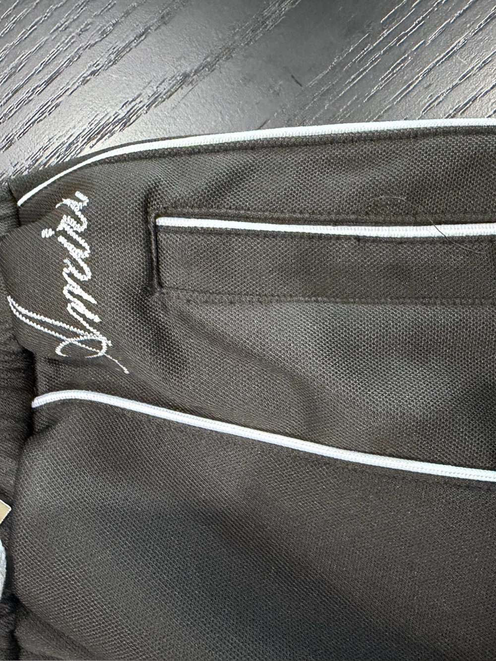 AMIRI Black Sweatpants with White Piping